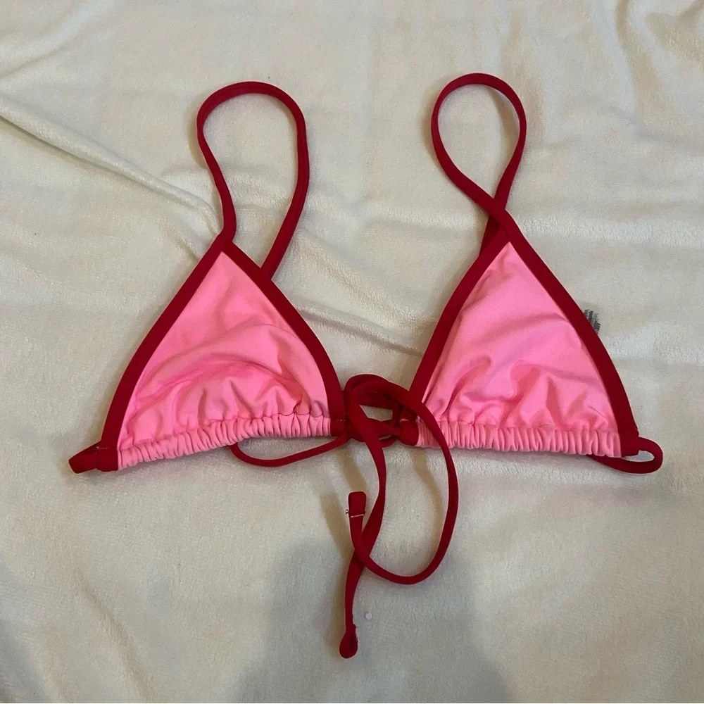 New! Frankie's Bikinis x PINK cape may rosemary bikini top 1526